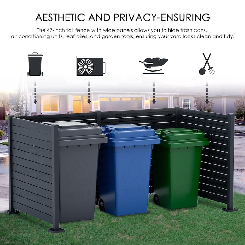 Kozyard 50"W x 47"H Outdoor Privacy Screens Fence Kit for Outside Backyard Patio