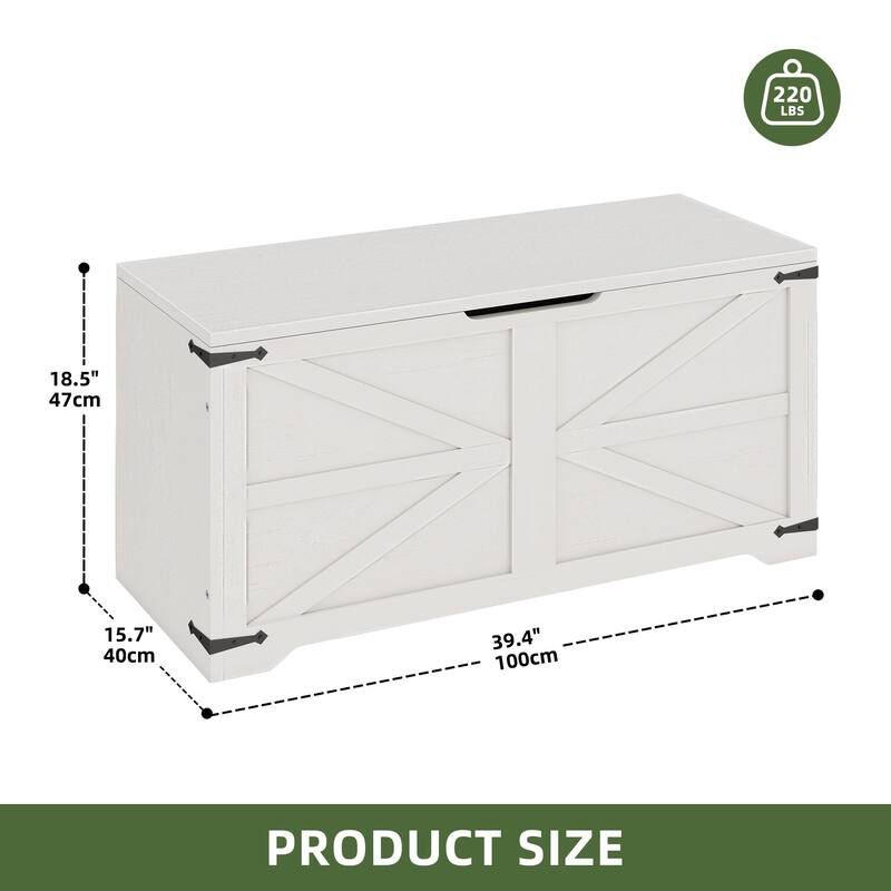 39" Lift-Top Storage Chest Storage Bench Organizer for Entryway, Bedroom, Living Room