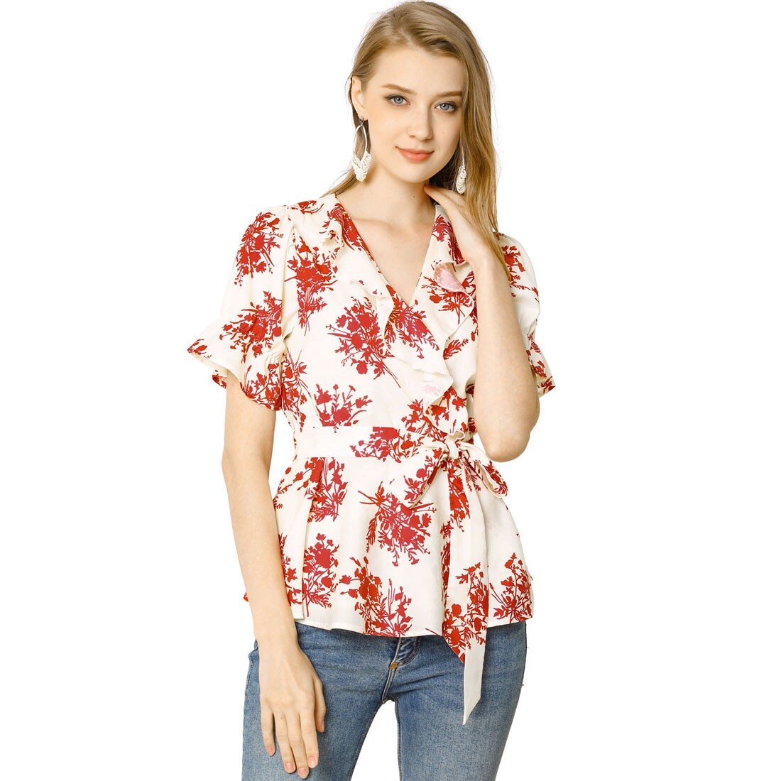 v neck peplum blouse