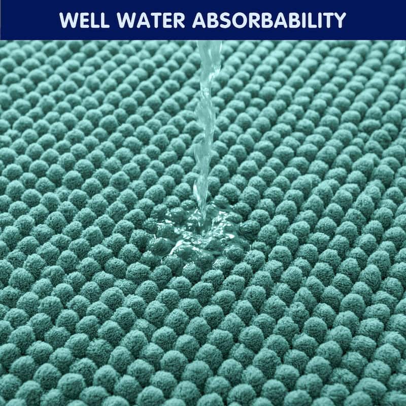 Subrtex Chenille Soft Rugs Super Water Absorbing Shower Mats