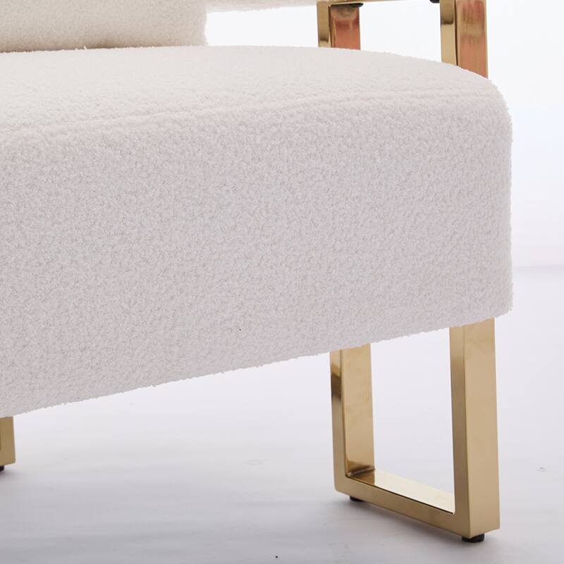 Teddy Accent Chair with Gold Metal Legs