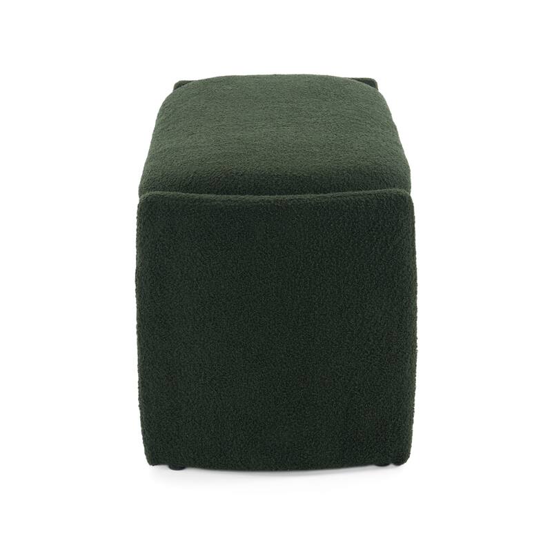 Oval Storage Ottoman Bench, 43.5" Upholstered Entryway Bench with Legs