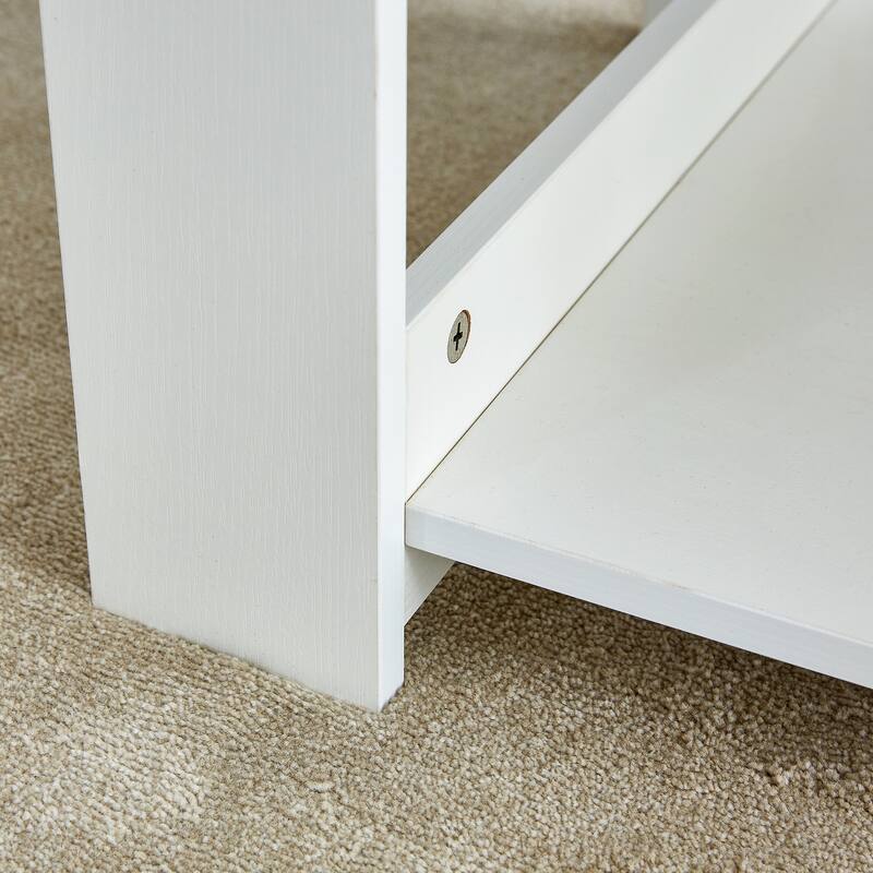 35.4" Modern Rectangular Coffee Table with Storage Shelf for Living Room, Bedroom and Study Room