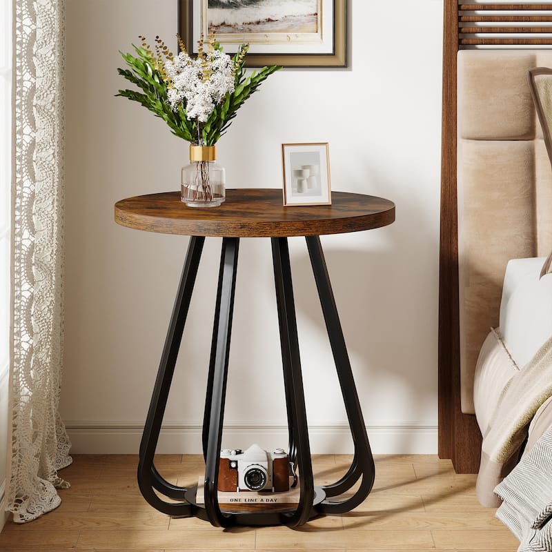 2-Tier Small Round Side Table