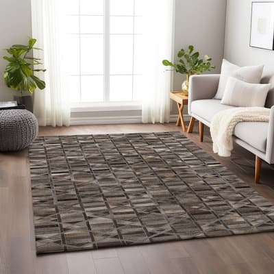 Premium Washable Super Soft Faux Geo Cowhide Mayfield Rug