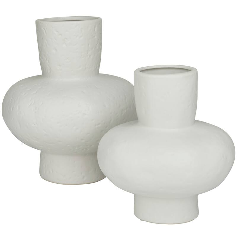 CosmoLiving by Cosmopolitan Ceramic Gourd Style Vase (Set of 2) - White or Black