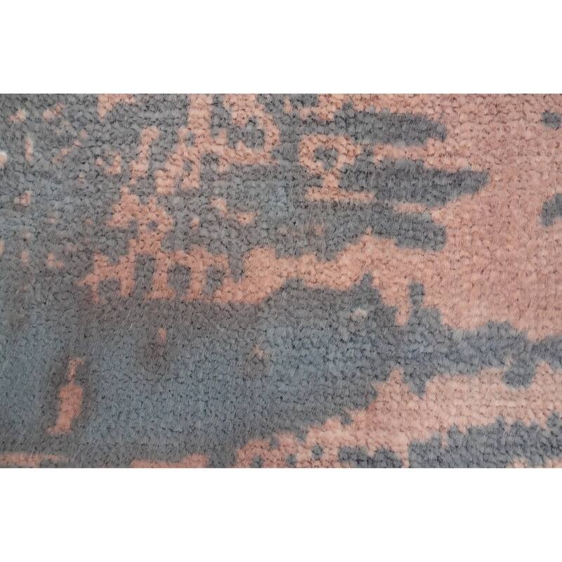 Hand Knotted Oriental Viscose Silk Carpet Modern Abstract Multi-Colored Abstract Area Rug - 4' 0'' X 2' 0''