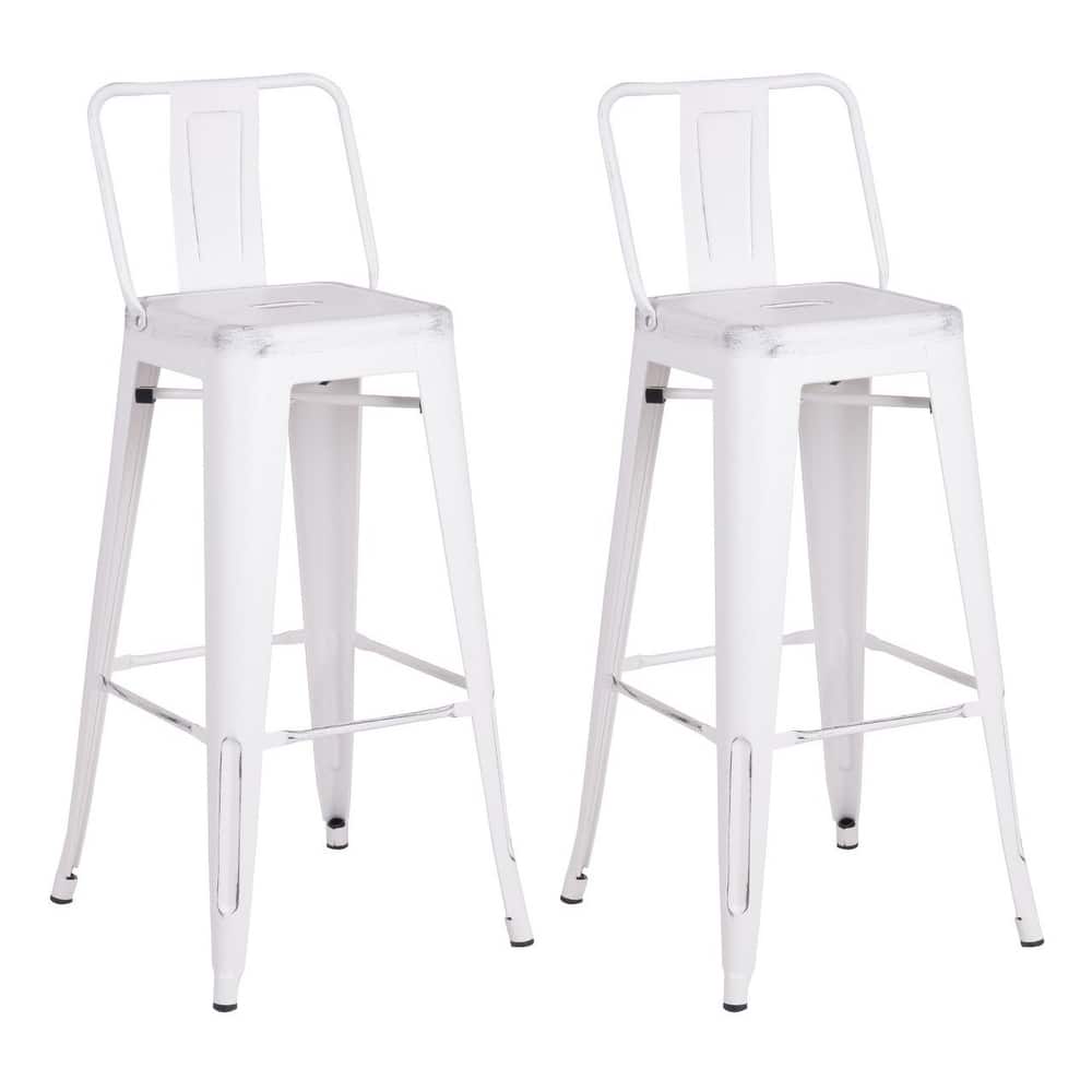 AC Pacific 24 Inch Metal Barstool Set of 2
