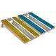 preview thumbnail 1 of 5, Yellow and Turquoise Striped Outdoor Cornhole Set All-Weather 2x4 - Include ALL Accessories