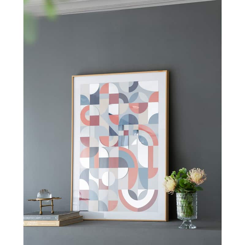 23.8x33.6x1.6" Framed Mirror Art,Home Decor for Living Room Kitchen Foyer Office