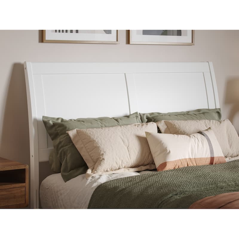 Valencia Solid Wood Low Profile Sleigh Platform Bed with Matching Footboard