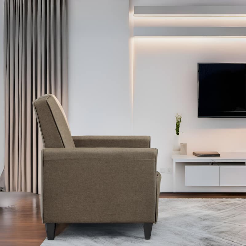 Pushback Recliner Home Theater Chair - Compact Reclining Chair with Armrest and Adjustable Footrest, Ideal for Small Spaces