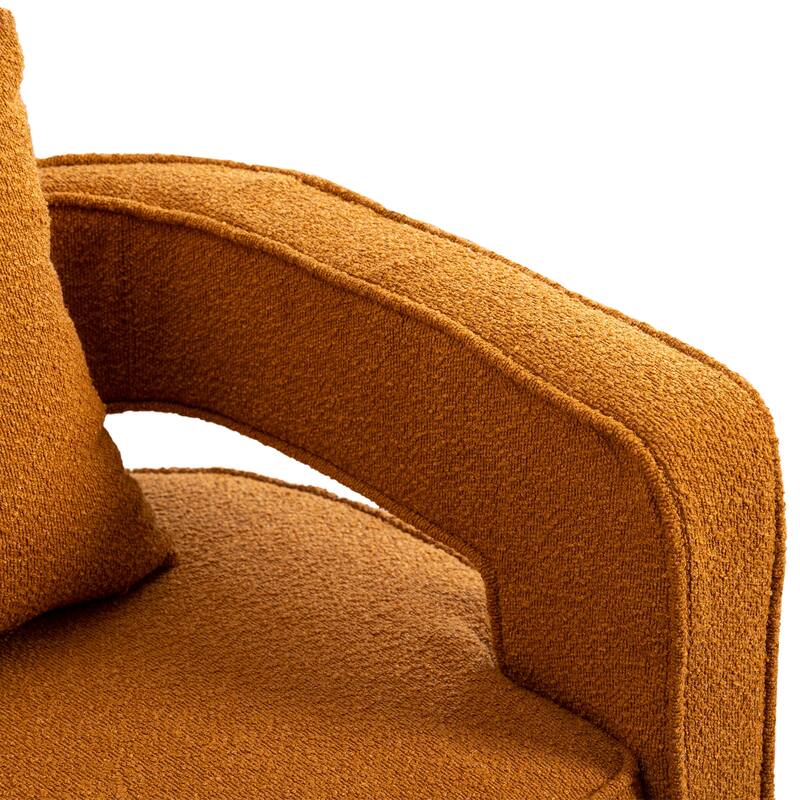 Accent Open Back Chair Modern Comfy Sofa Chair With Base, Club Chair Leisure Arm Chair For Lounge
