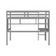 preview thumbnail 13 of 11, Grey Twin Size Wood Loft Bed with Desk, Shelves, and Guardrail