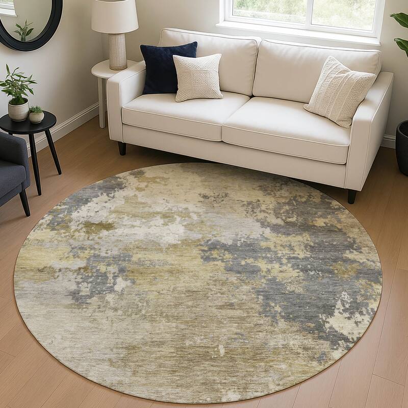 Machine Washable Indoor/ Outdoor Modern Contemporary Chantille Rug