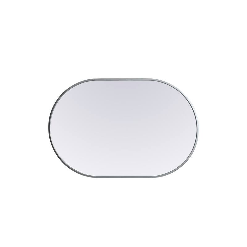 Indigo Home Metal Frame Oval Mirror 24x36 Inch