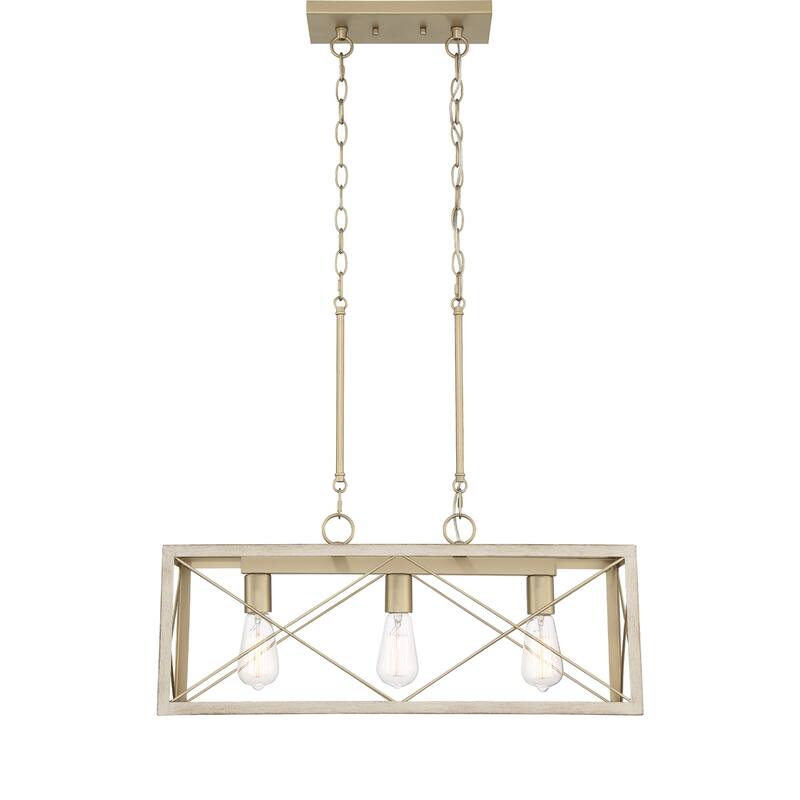 Acroma 3-light Rectangle Island Chandelier for Dining Room - 25 inches