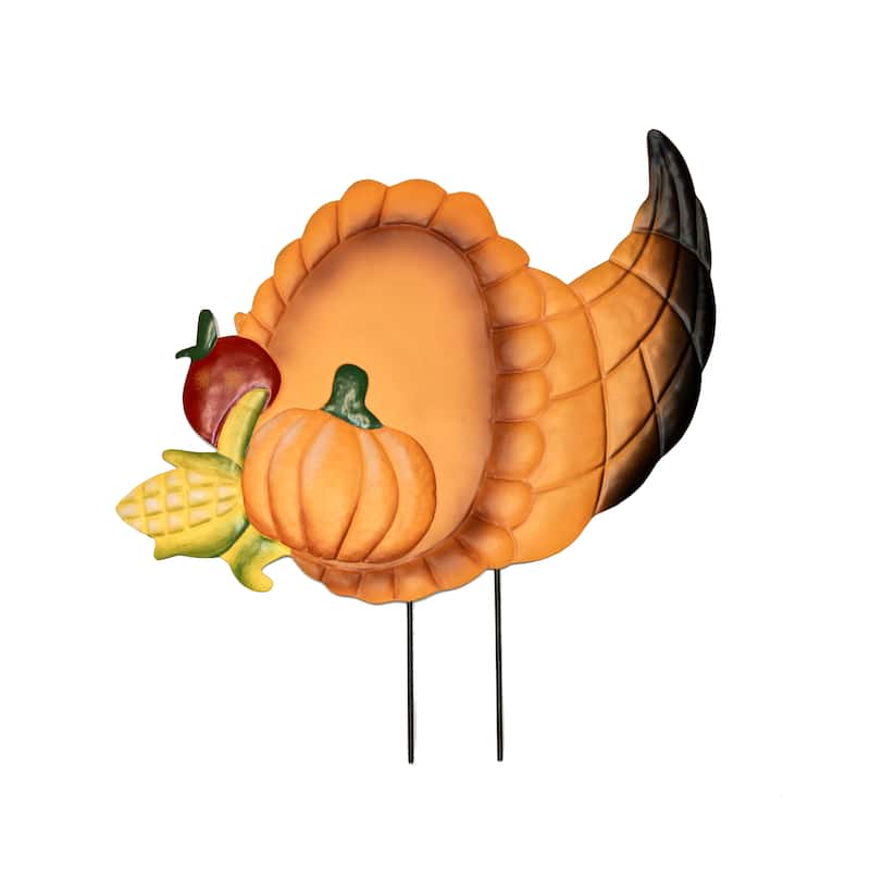 24" Metal Cornucopia Garden Stake
