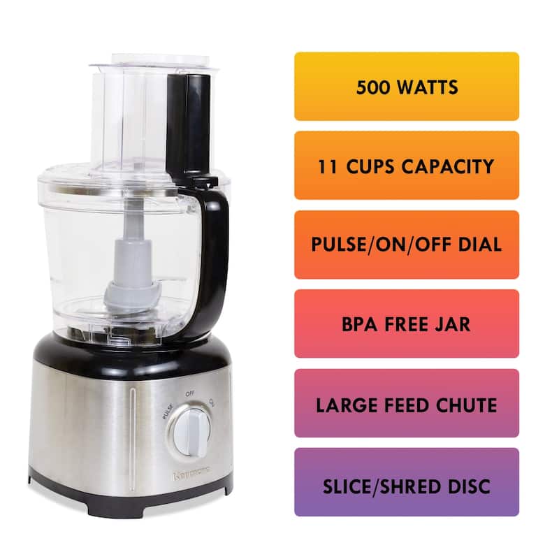 Kenmore 11-Cup Food Processor and Vegetable Chopper, Black & Silver