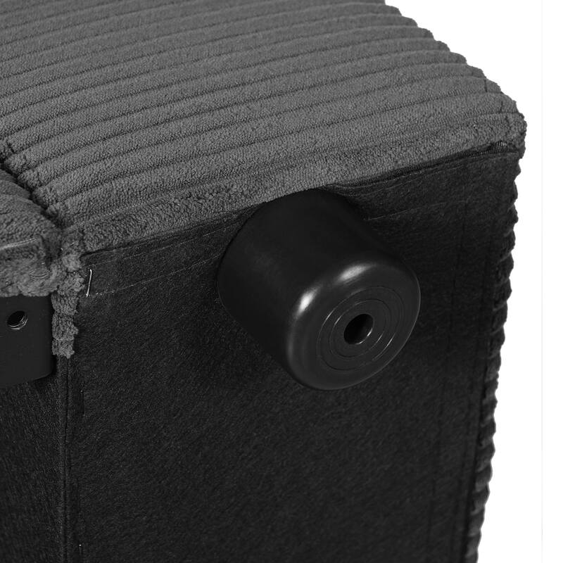 Roomfitters Oversized Chaise Lounge Chair with Storage Ottoman and Built-in USB Charging Port, Corduroy Sleeper Couch