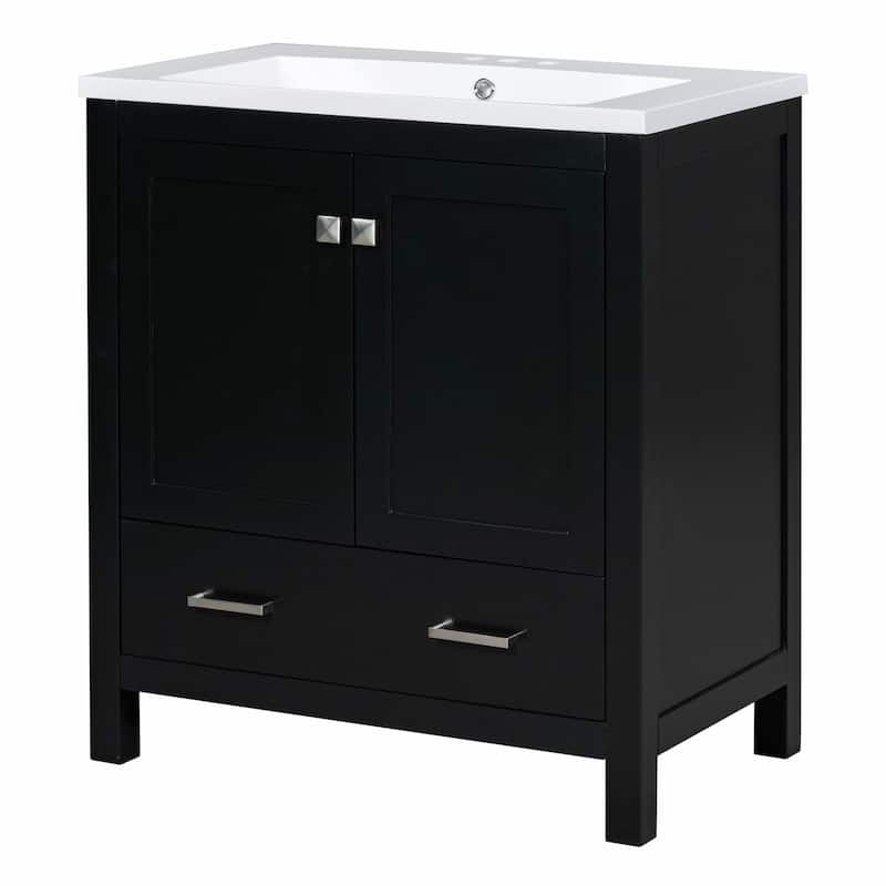 30" Bathroom Vanity with Single Sink, Combo Cabinet, 2 Doors, 1 Drawer
