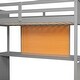 preview thumbnail 7 of 15, Solid Construction Twin size Loft Bed with Desk and Writing Board, Wooden Loft Bed