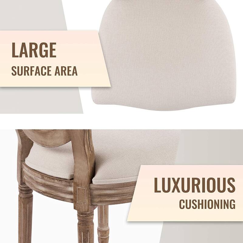Mieres French Vintage Upholstered Dining Chair, Side Chair(Set of 2)