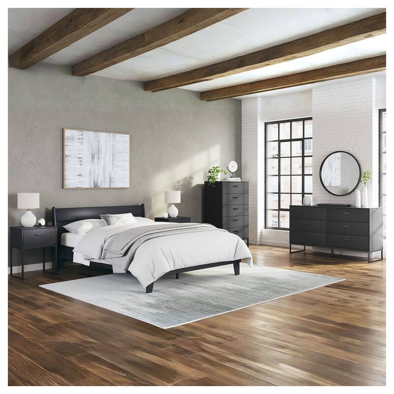 Signature Design by Ashley Socalle Black Panel Platform Bed