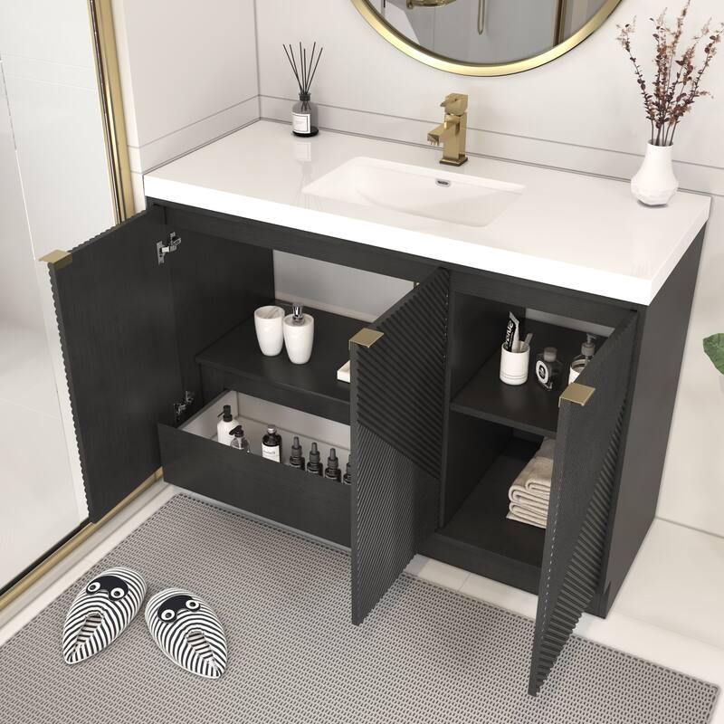 Milano 48" Freestanding Bathroom Vanity with White Acrylic Sink