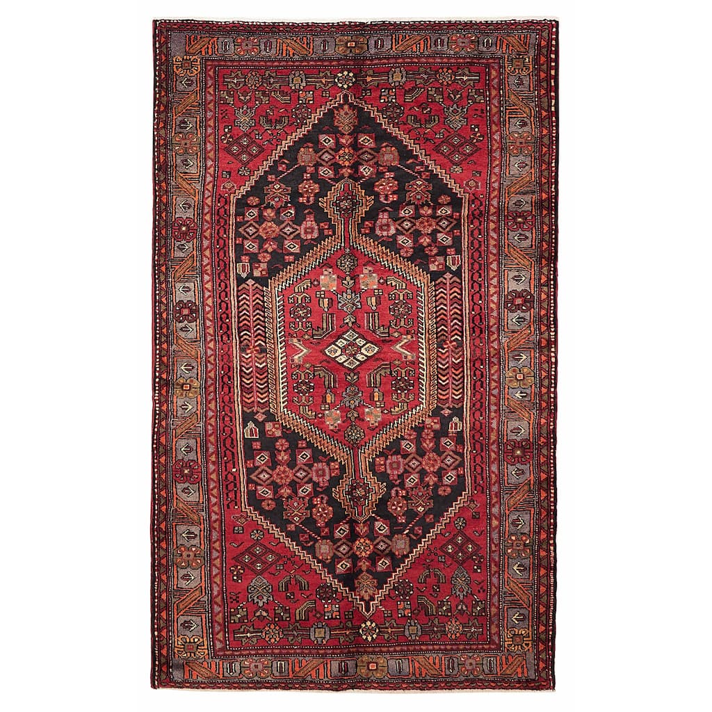 ECARPETGALLERY Hand-knotted Anatolian Vintage Red Wool Rug - 5'0 x 8'5