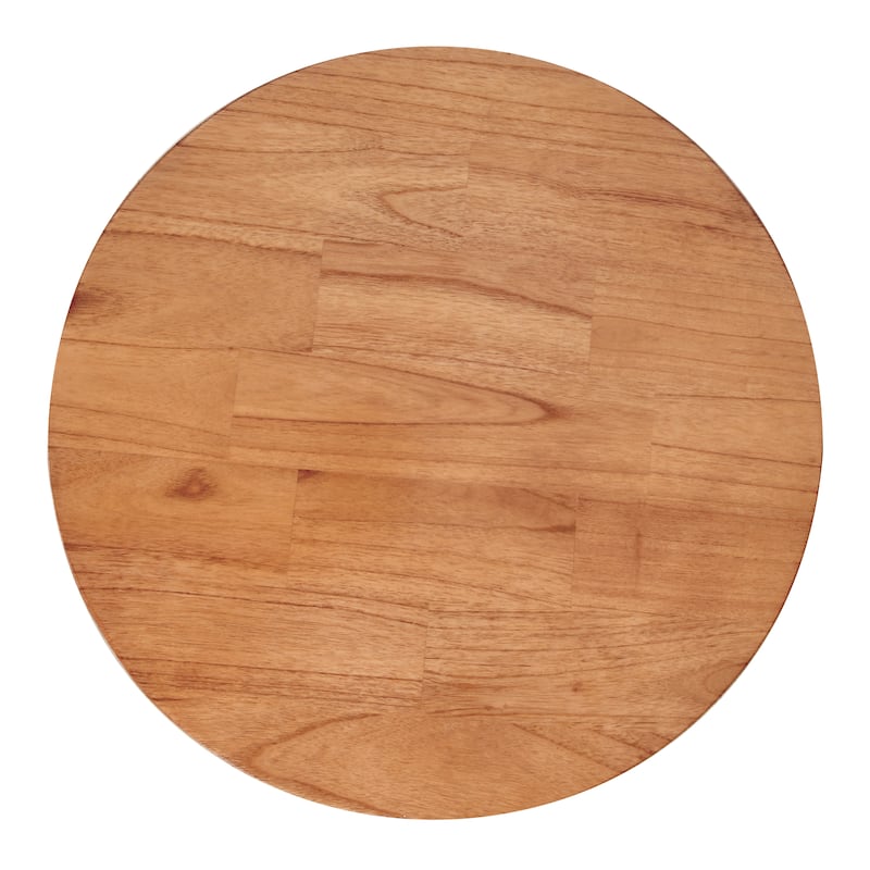 NPD Furniture Zeke Rattan Round Coffee or Side Table with Solid Wood Top
