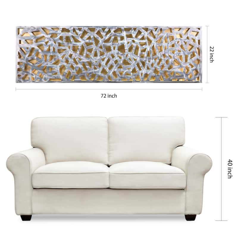 Polished Steel Wall Sculpture Abstract Wall Art with Gold/Silver Leaf