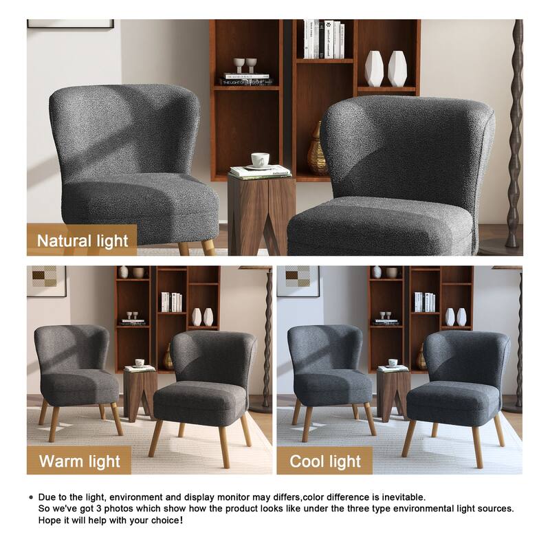 2SET Mid Century Linen Accent Chair