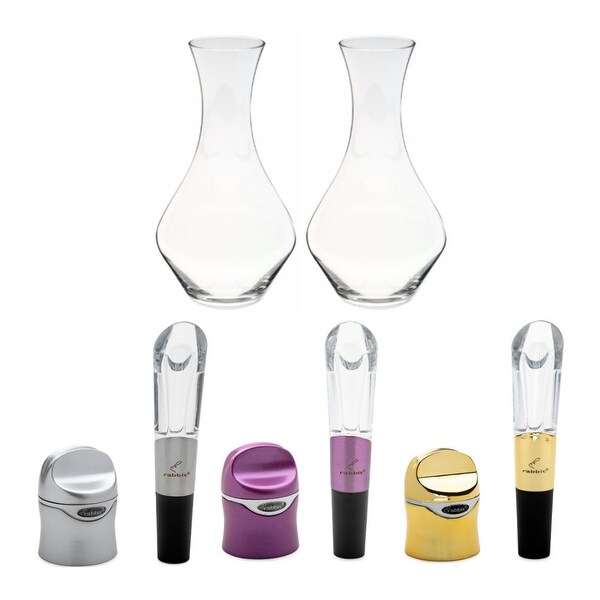 Riedel Cabernet Decanter (Set of 2) with 3 Wine Sealer Bundle - 230mm