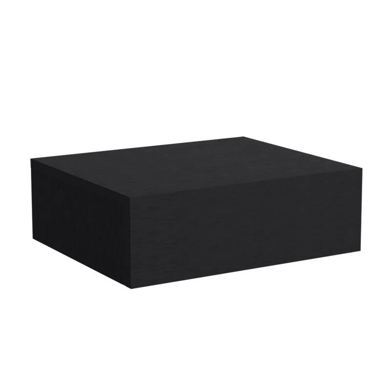 Modern Wall-Mounted Bedside Shelf with Drawer, Black