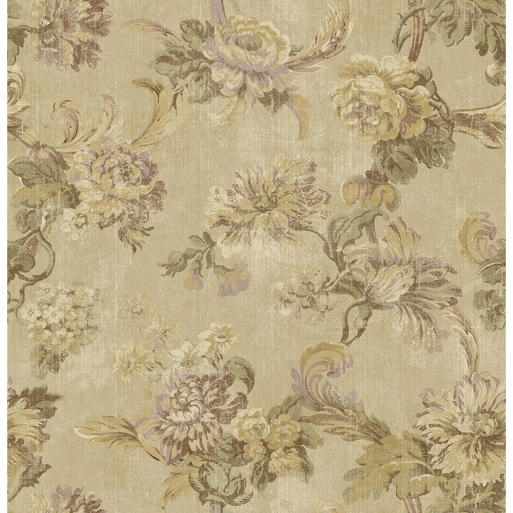 Seabrook Designs Marta Floral Trail Unpasted Wallpaper