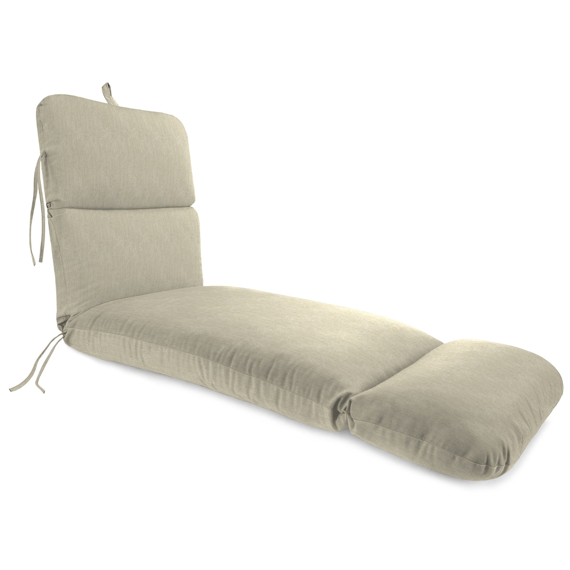 74" x 22" Outdoor Chaise Lounge Cushion with Ties and Loop - 74'' L x 22'' W x 5'' H