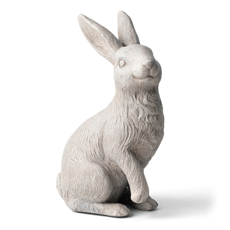 Glitzhome MGO Cute Sitting Bunny Hugging Mom and Baby Rabbit Garden Statue Indoor Outdoor Decoration