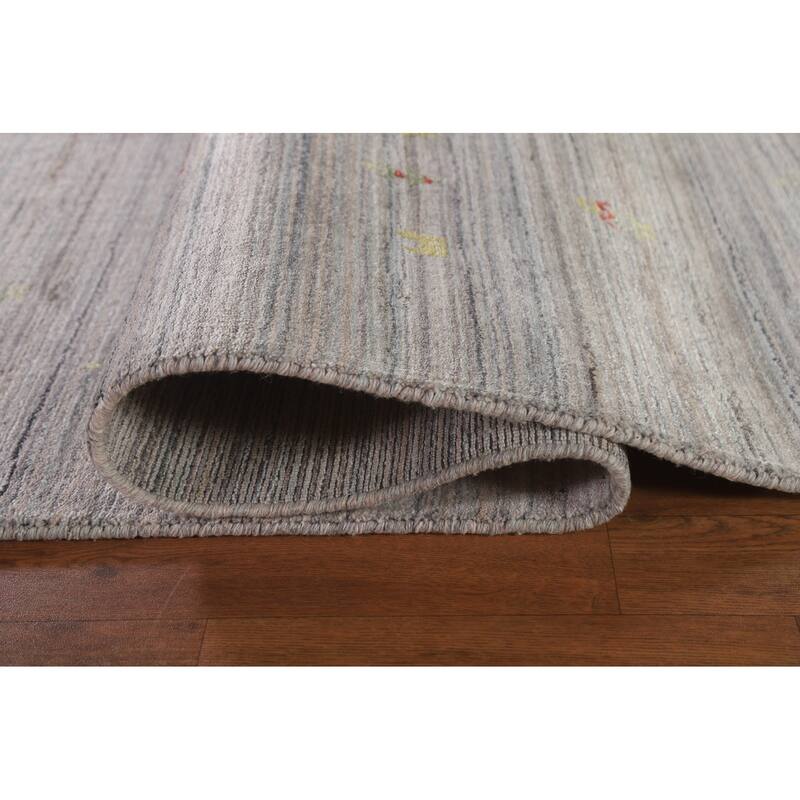 Striped Gabbeh Oriental Area Rug Handmade Wool Carpet - 8'9"x 11'9"