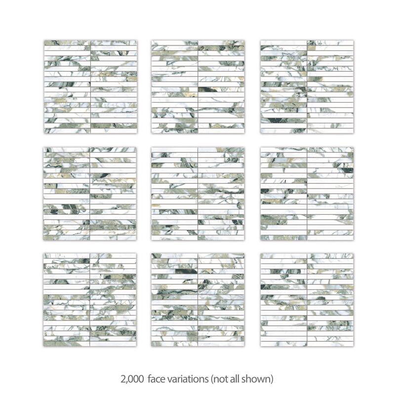 Merola Tile Touche Brick Stacked Jade 11-3/4" x 11-3/4" Porcelain Mosaic Floor and Wall Tile - (1 Tile)