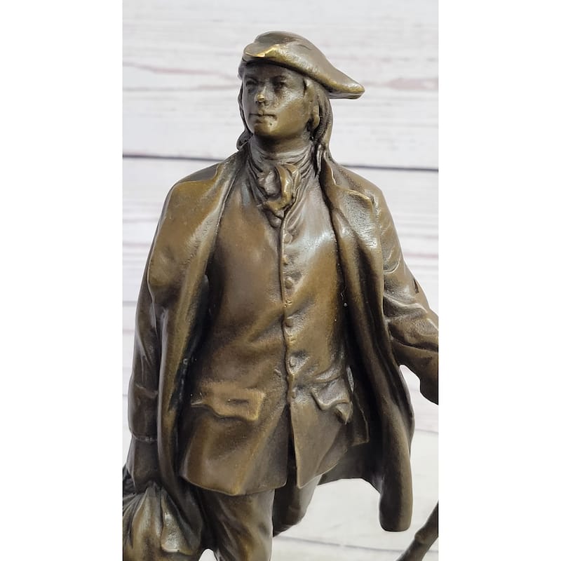 Benjamin Franklin Walking Stick Upenn Bronze Statue Sculpture Figure 10 Inches X 4 Inches