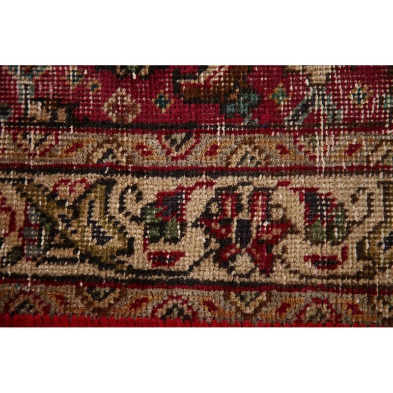 Tabriz Persian Antique Runner Rug Hand-knotted Wool Carpet - 3'3"x 9'3"