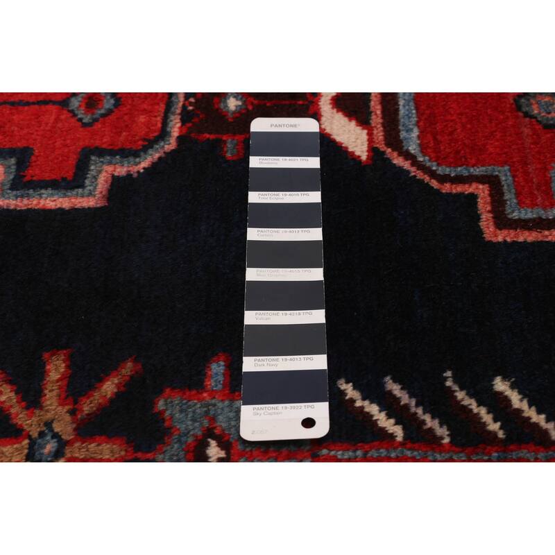 ECARPETGALLERY Hand-knotted Anadol Navy, Red Wool Rug - 3'4 x 9'8