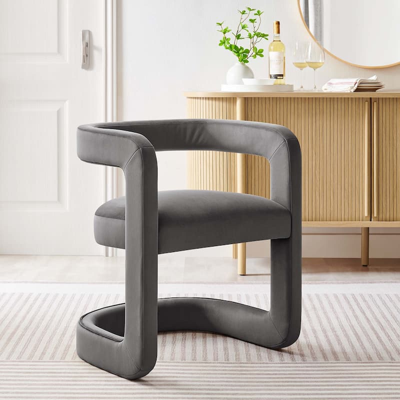 Bowie Performance Velvet Barrel Accent Chair
