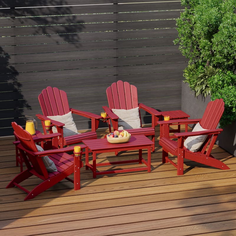 Aderson Outdoor Poly Adirondack Conversation Lounge 7-Piece Set