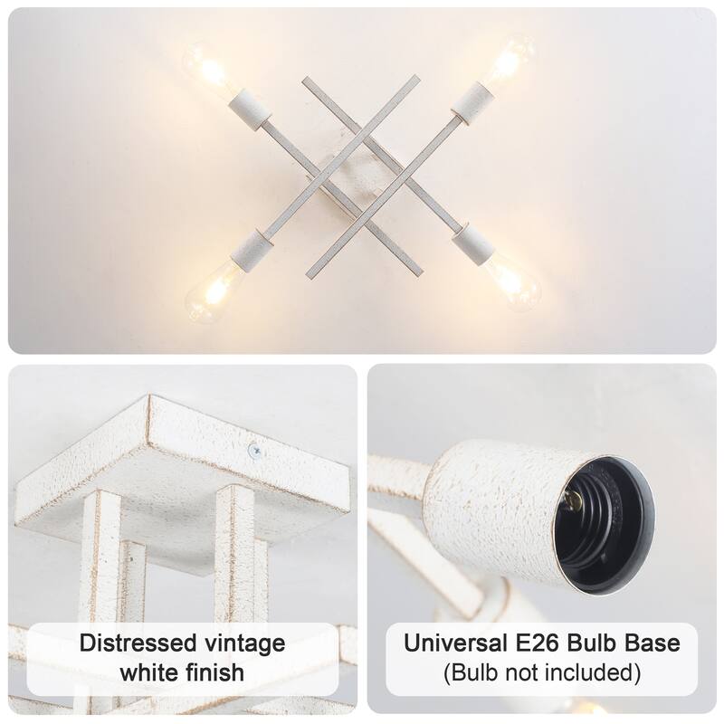 4-Light Modern Semi-Flush Mount Light for Kitchen Bedroom Living Room