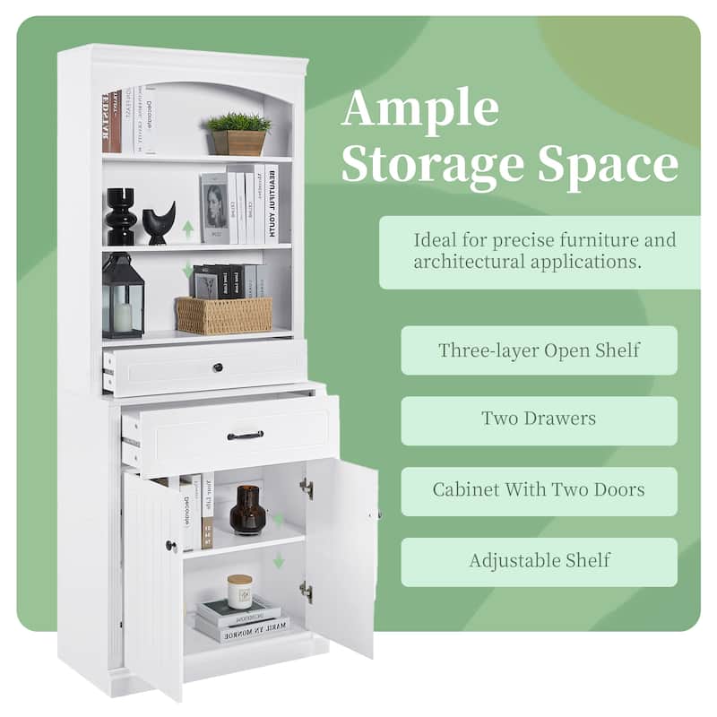 Bathroom Storage Cabinet with Two Doors, Drawers