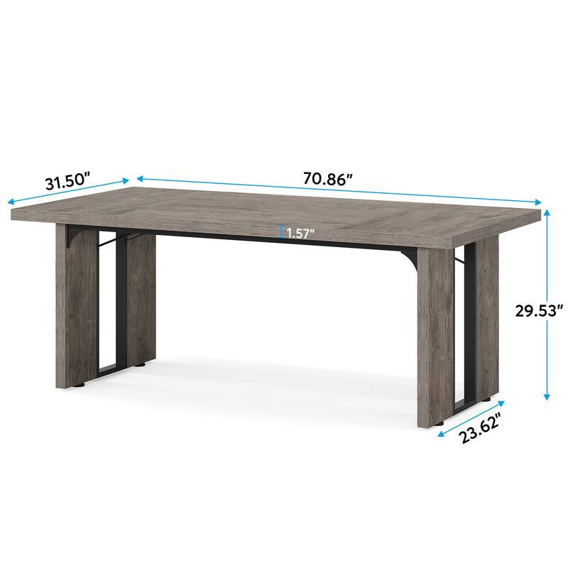 70.9" L x 31.5" W Rectangular Wood Conference Table for 6 to 8