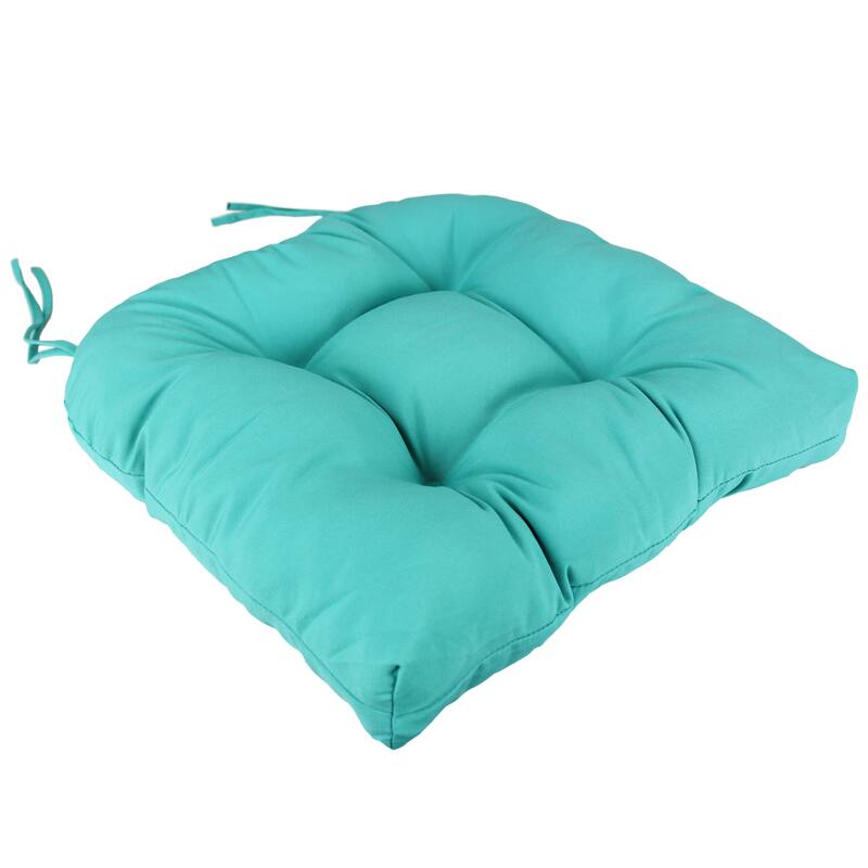 Indoor/Outdoor Plush Patio Seat Cushion - 20" x 20" x 3" - Turquoise