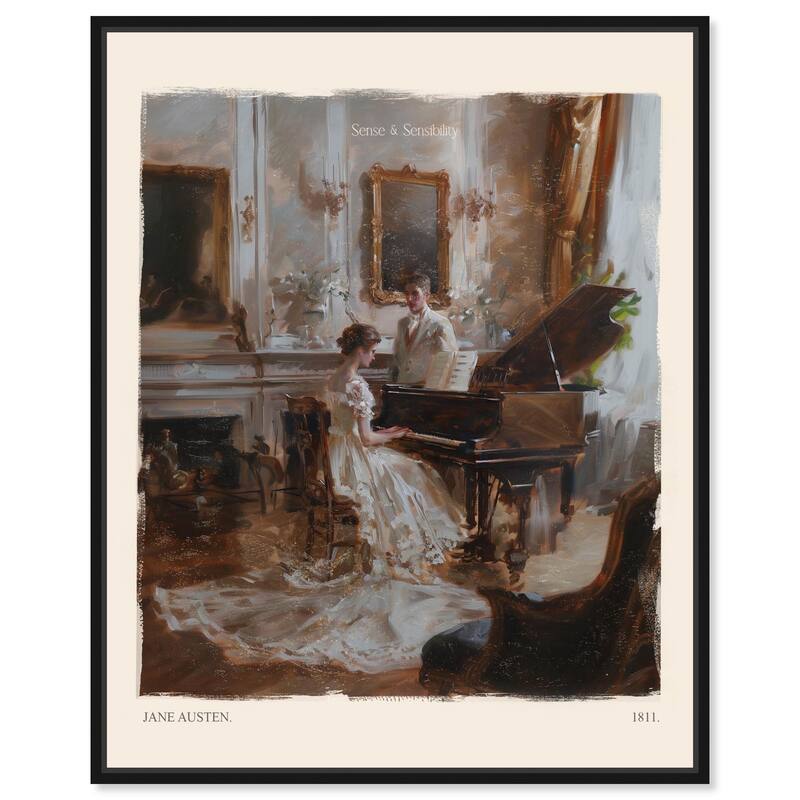 Sense and Sensibility Scene Canvas by Art Remedy - 36" x 45" - Black